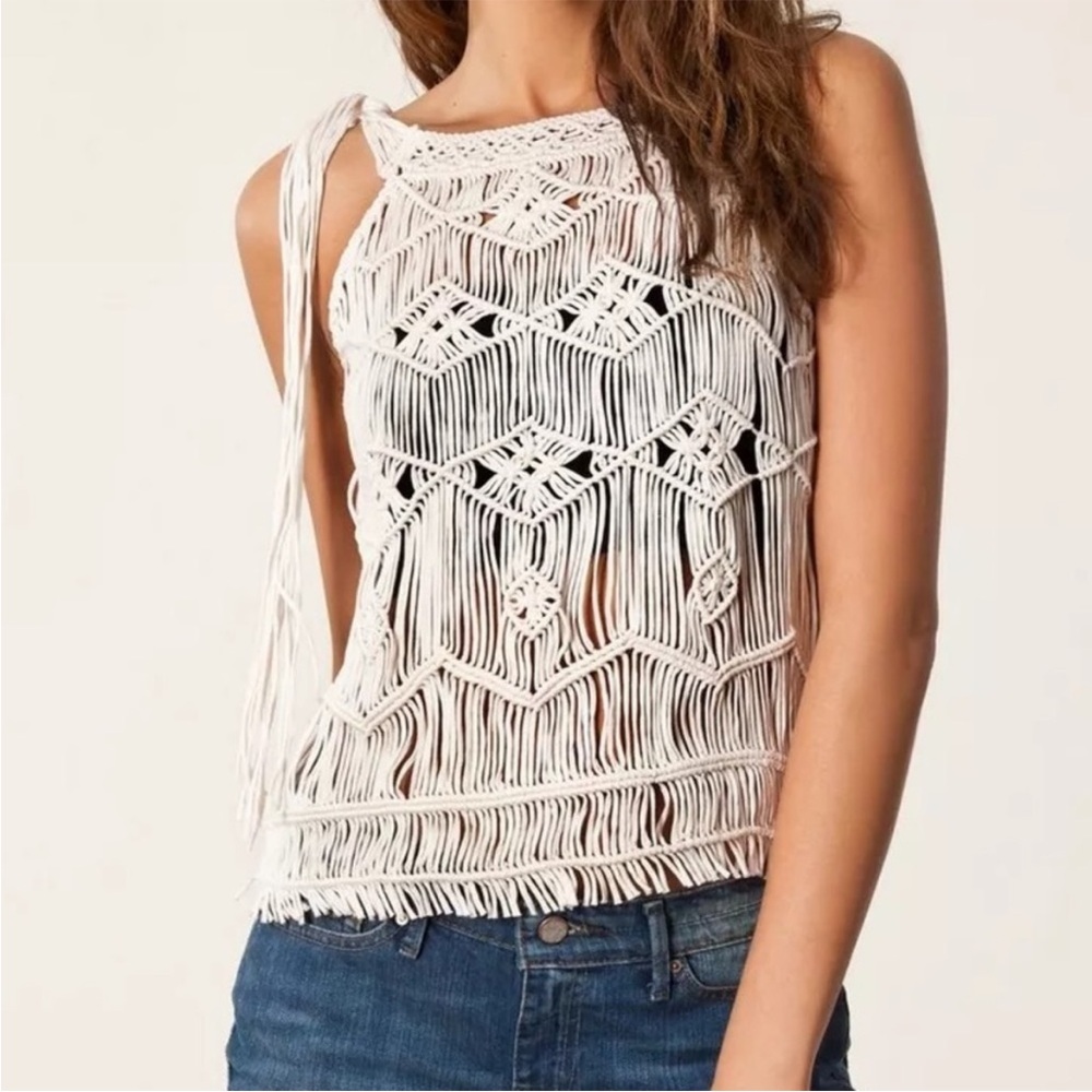 Denim & Supply Ralph Lauren Crochet Tie Tank Top - Size M